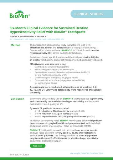 Cs10 6m clinical evidence dh